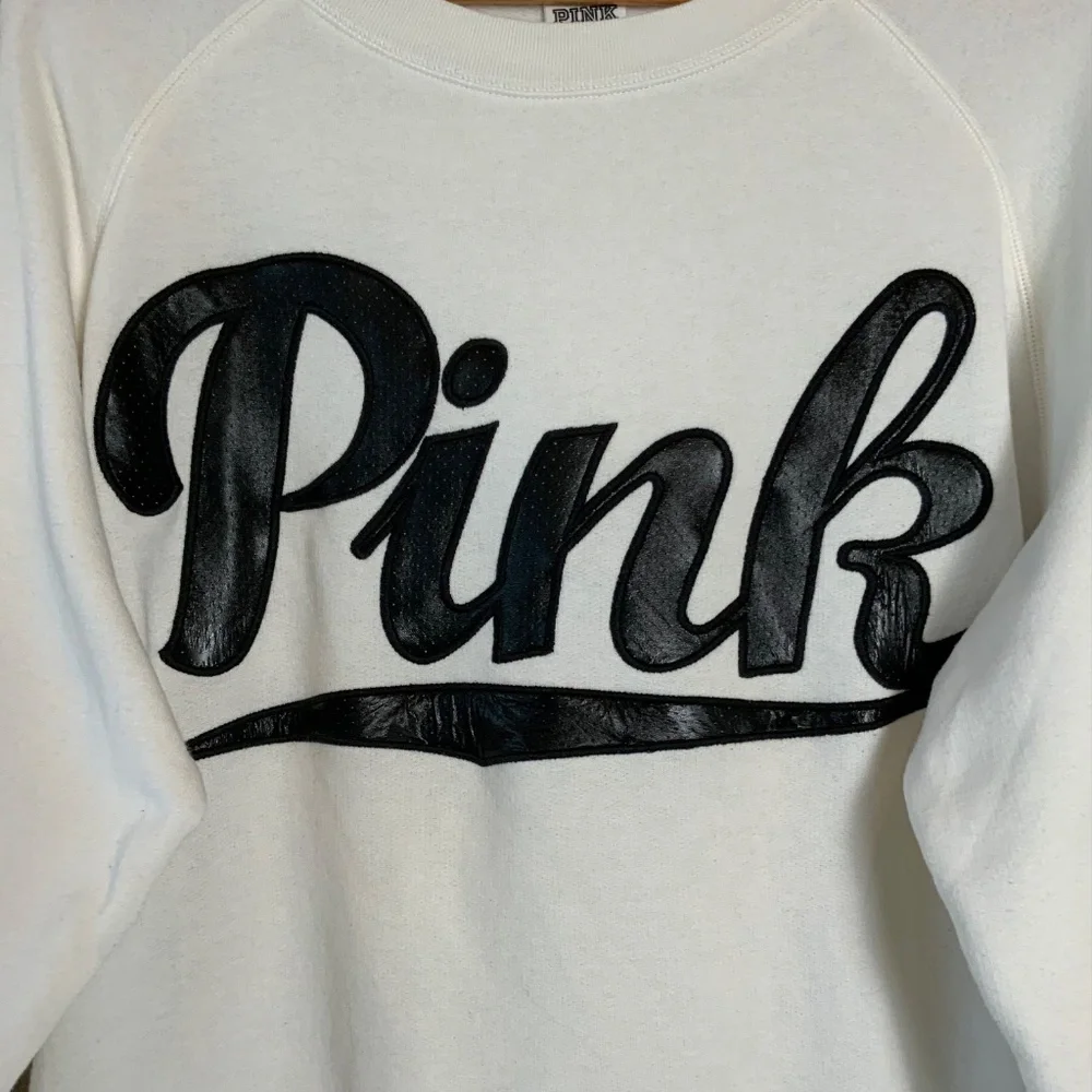 Victoria's Secret PINK Faux Leather Dotted Applique Sweatshirt - Picture 6 of 16